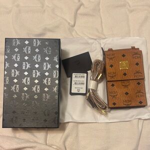MCM Tan Visetos Belt Bag
